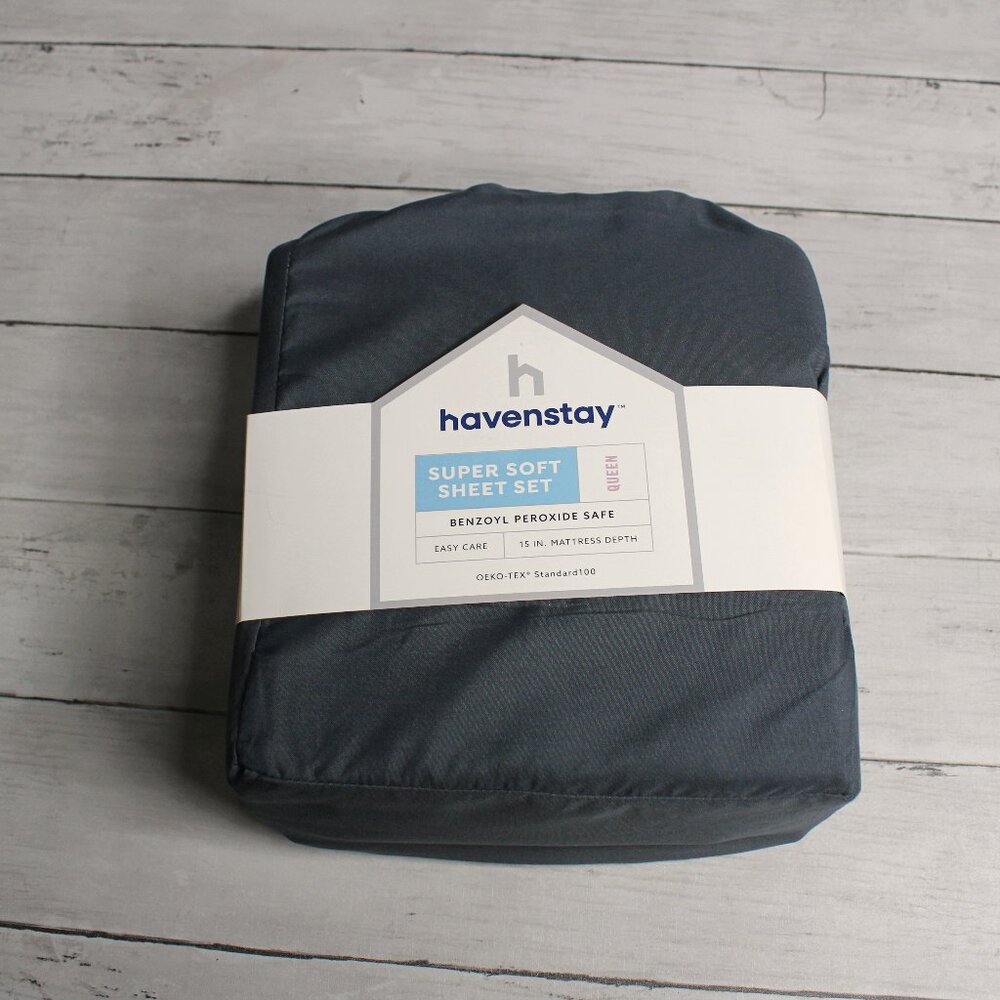 Havenstay Queen Size Sheet Set Flat Fitted Pillow Cases